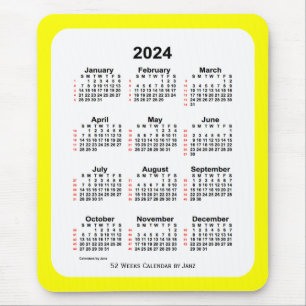 Yellow Two Tone 52 Week Calendar von Janz 2024 Mousepad
