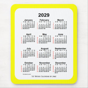 Yellow Two Tone 52 Week Calendar von Janz 2029 Mousepad