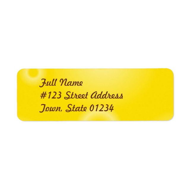 Yellow Tye Dye Mailing Labels (Vorne)