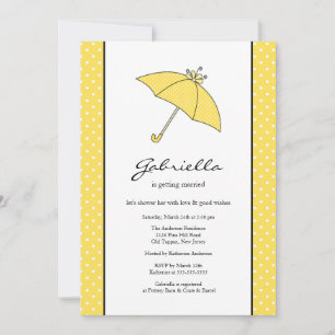 Yellow Umbrella Bridal Dusche Einladung