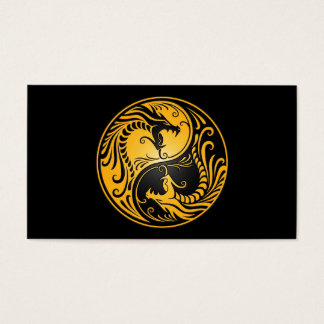 Yellow und Black Yin Yang Dragons