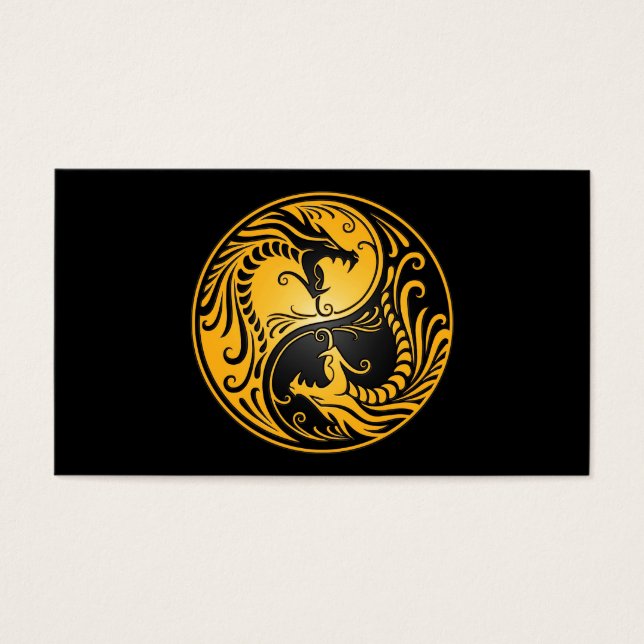 Yellow und Black Yin Yang Dragons (Vorderseite)
