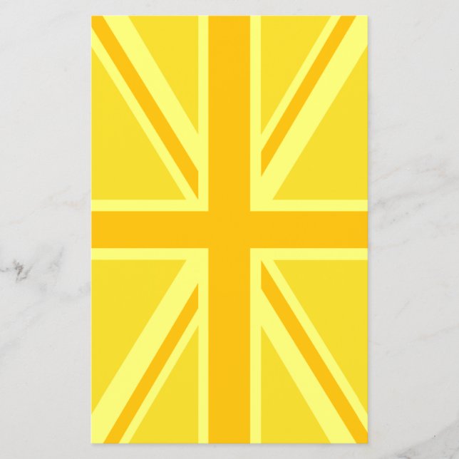 Yellow Union Jack Britische Flagge Hintergrund Flyer (Vorne)
