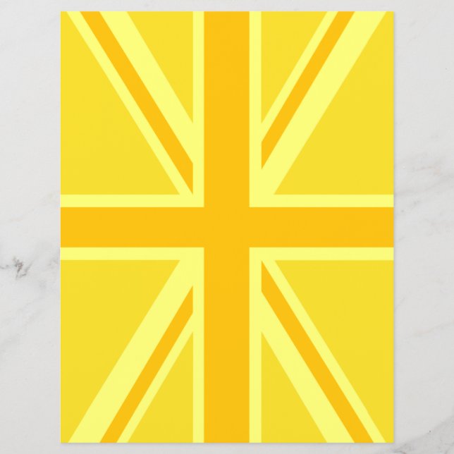 Yellow Union Jack Britische Flagge Hintergrund Flyer (Vorne)
