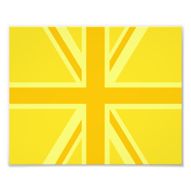 Yellow Union Jack Britische Flagge Hintergrund Fotodruck (Vorne)