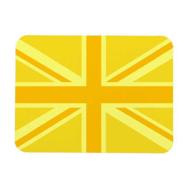 Yellow Union Jack Britische Flagge Hintergrund Magnet (Horizontal)