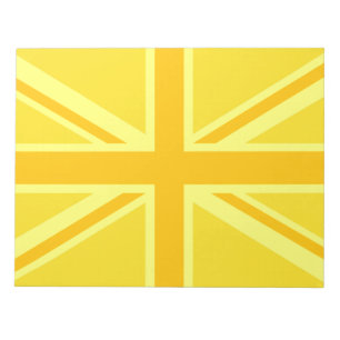 Yellow Union Jack Britische Flagge Hintergrund Notizblock