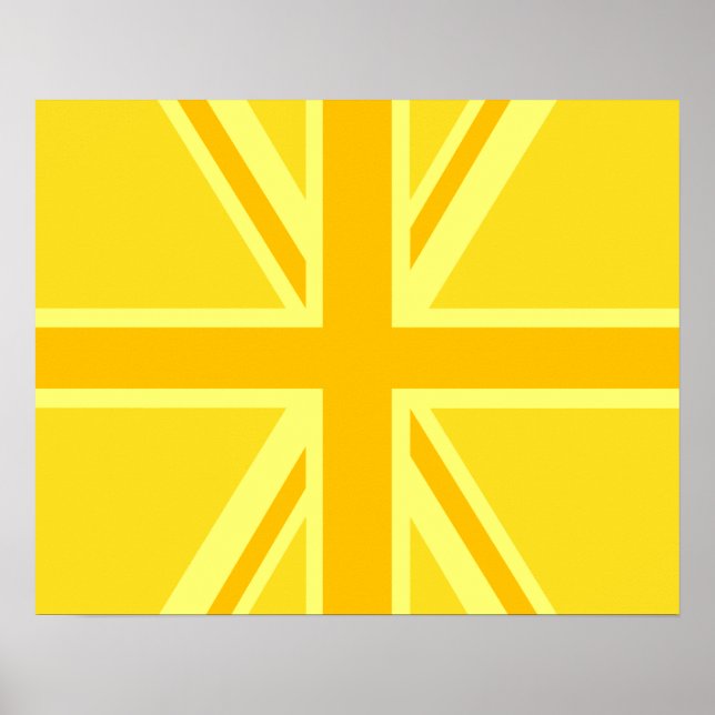Yellow Union Jack Britische Flagge Hintergrund Poster (Vorne)