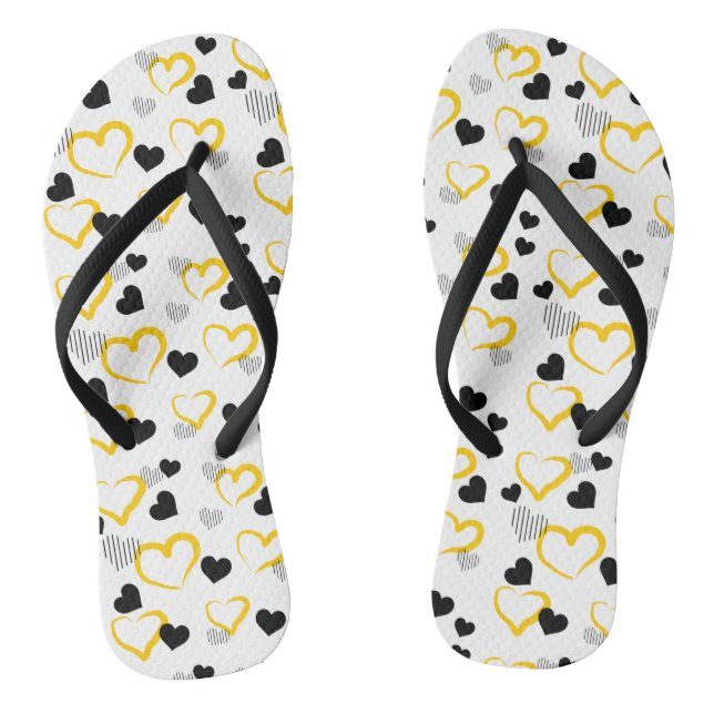 yellow Valentine's Day Flip Flops (Fußbett)