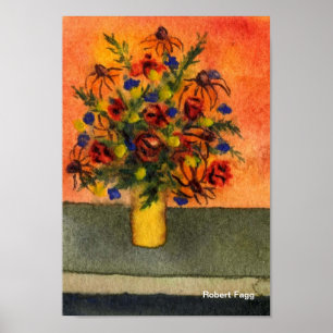 Yellow Vase Art Print Poster