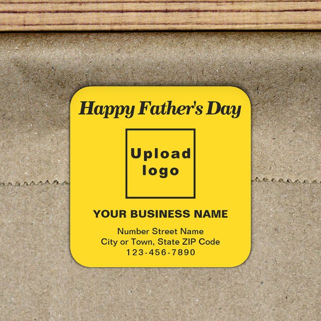 Yellow Vatertag Business Square Sticker (Von Creator hochgeladen)