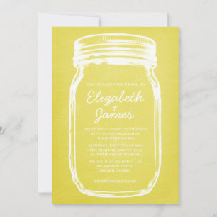 Yellow Vintag Mason Jar Hochzeitseinladungen Einladung