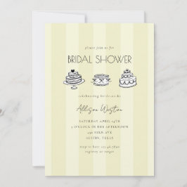 Yellow Vintage Cake Bridal Shower Invitation Einladung