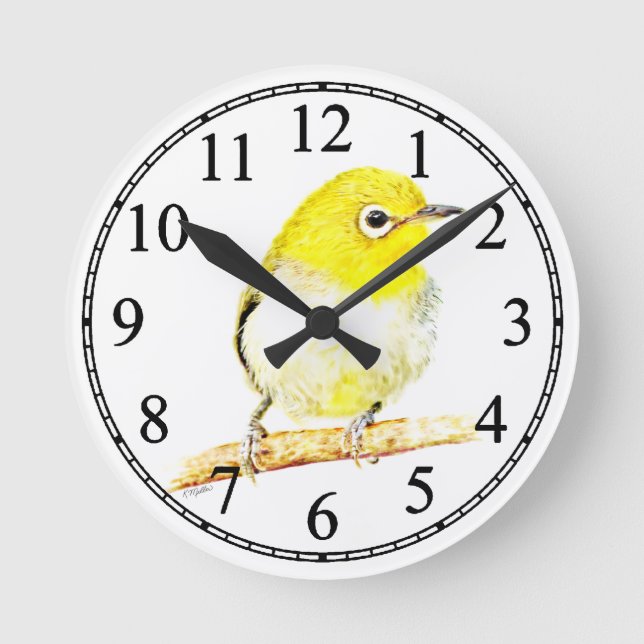 Yellow Viro Runde Wanduhr (Vorderseite)