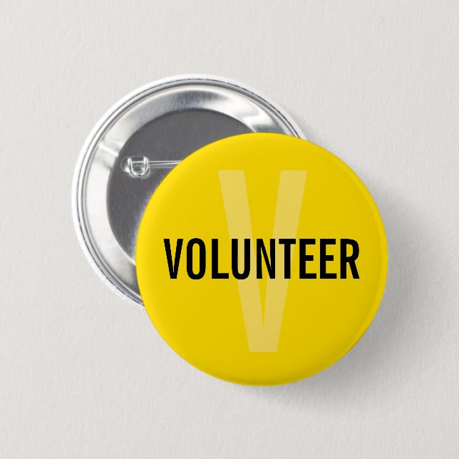 Yellow Volunteer Abzeichen Button (Vorne & Hinten)