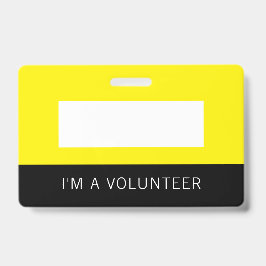 Yellow Volunteer Name Abzeichen Ausweis