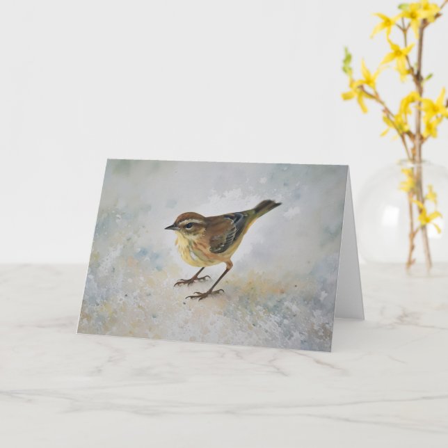 Yellow Warbler Bird Art Note Card Karte (Gelbe Blume)