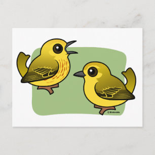 Yellow Warbler-Paar Postkarte