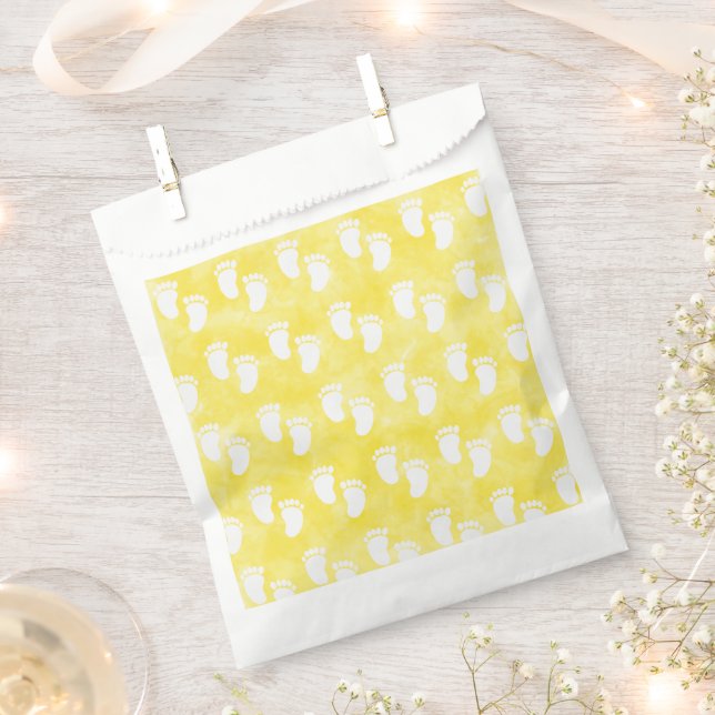 Yellow Watercolor Babydusche Muster Geschenktütchen (Ausgeschnitten)