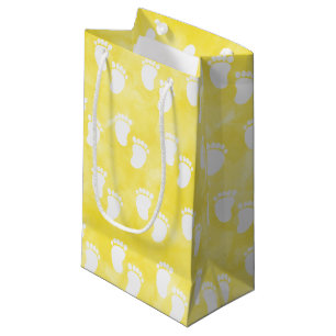 Yellow Watercolor Babydusche Muster Kleine Geschenktüte