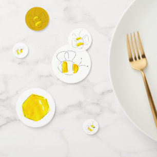 Yellow Watercolor Bubble Beehive Confetti Konfetti