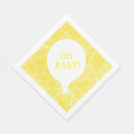Yellow Watercolor Custom Text Baby Dusche Oh Baby Serviette