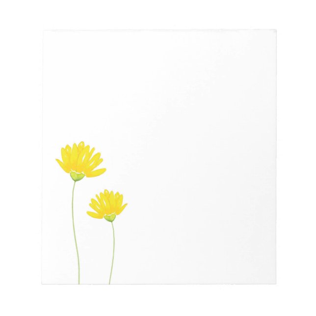 Yellow Watercolor Daisies Notizblock (Vorderseite)