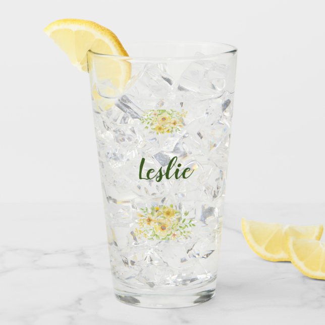 Yellow watercolor floral  glas (Vorderseite Ice)