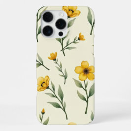 Yellow Watercolor Floral Phone Case iPhone 16 Pro Max Hülle