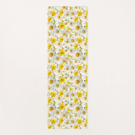 Yellow Watercolor Wildflower Pattern  Yogamatte