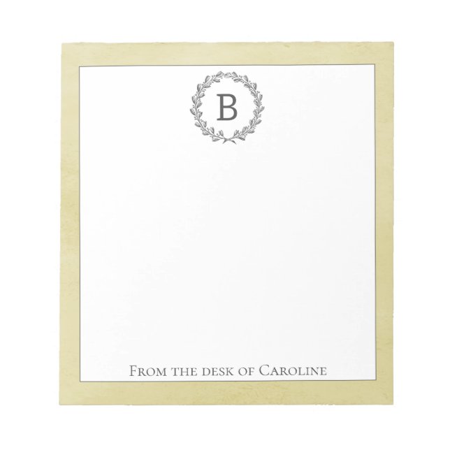 Yellow Wath Monogram Notepad Notizblock (Vorderseite)