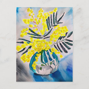 Yellow Wattle, australische Blume Postkarte