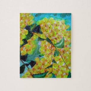 Yellow Wattle, australische Blume Puzzle