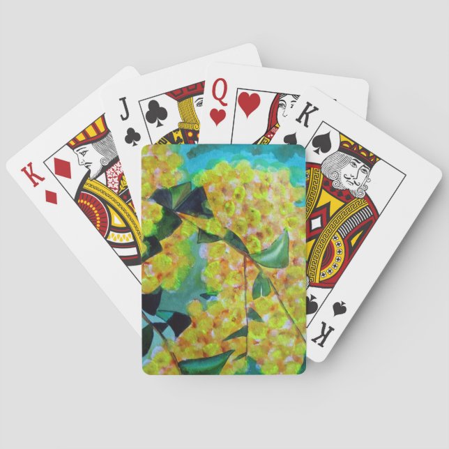 Yellow Wattle, australische Blume Spielkarten (Rückseite)