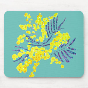 Yellow Wattle Mimosa australische Blume Art Mousepad