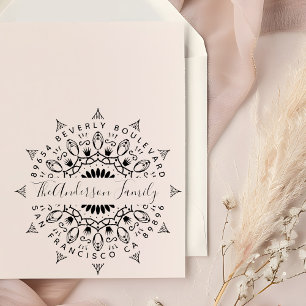 Yellow Wealth & Crowns Mandala Rücksendeadresse Permastempel