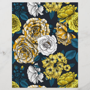 Yellow, White and Bi-Color Rosa with Blue Leaves