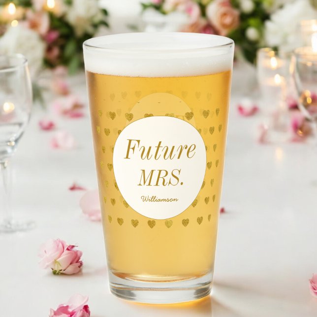 Yellow White Brautparty Future Mrs Glass Cup Glas (Von Creator hochgeladen)