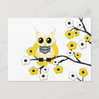 Yellow White Cherry Blossom Schüssel Postkarte