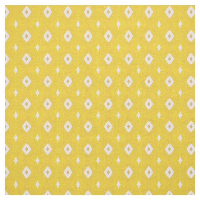 Yellow White Diamonds Geometric Pattern Stoff (Muster)