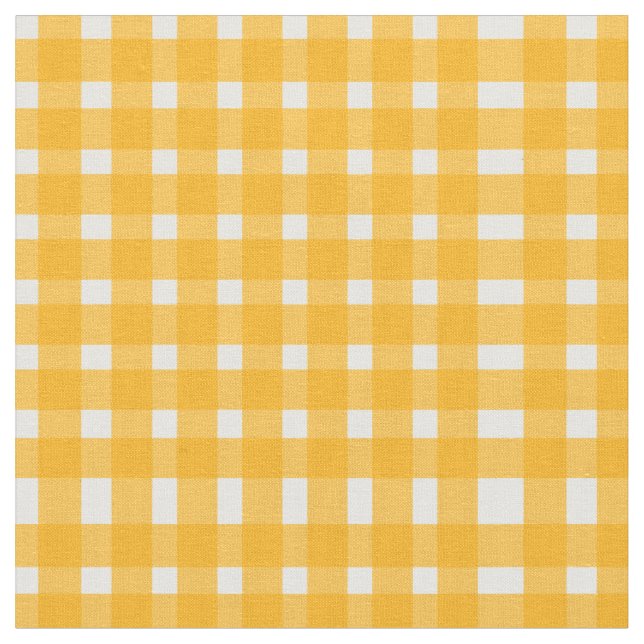 Yellow White Gingham Pattern Stoff (Nahaufnahme)