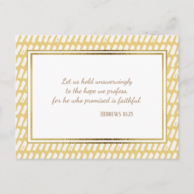 Yellow White Gold Christlich Bible Verse Postcard Postkarte (Vorderseite)
