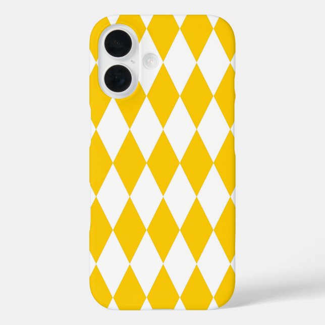 Yellow White Harlequin Diamonds Schachbretts Desig Case-Mate iPhone Hülle (Rückseite)