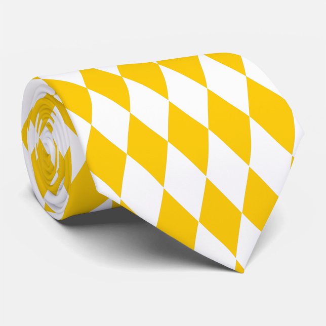 Yellow White Harlequin Diamonds Schachbretts Desig Krawatte (Von Creator hochgeladen)