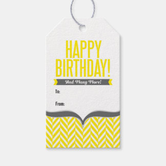Yellow White Herringbone Geburtstagsgeschenke Tags Geschenkanhänger