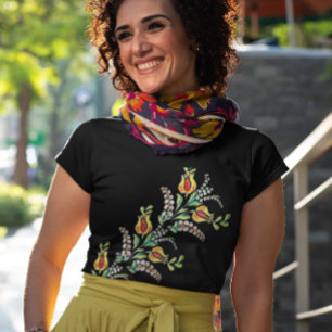 yellow white Hungarian floral motifs T-Shirt