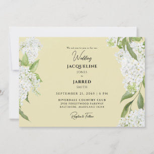 Yellow White Hydrangeas Wedding Einladung
