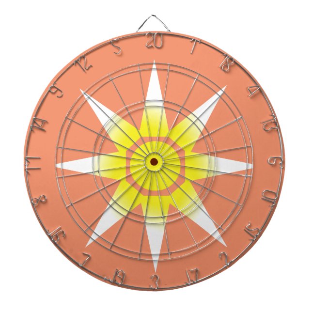 Yellow White Magic Sun-Produkt Dartscheibe (vorne)