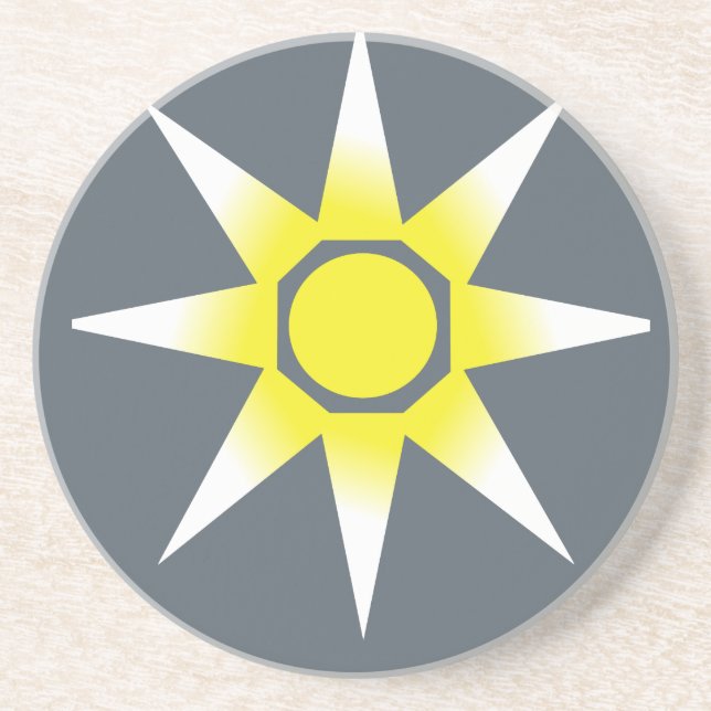 Yellow White Magic Sun-Produkt Getränkeuntersetzer (Vorne)