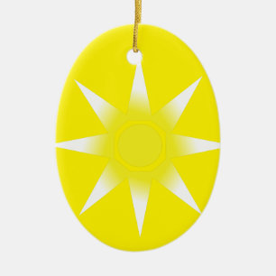 Yellow White Magic Sun-Produkt Keramik Ornament